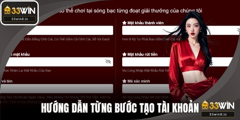 Hướng dẫn từng bước tạo tài khoản tại 33WIN